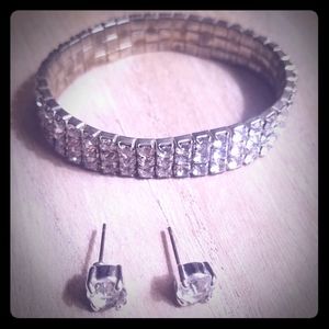 Crystal Bracelet and Earrings Set